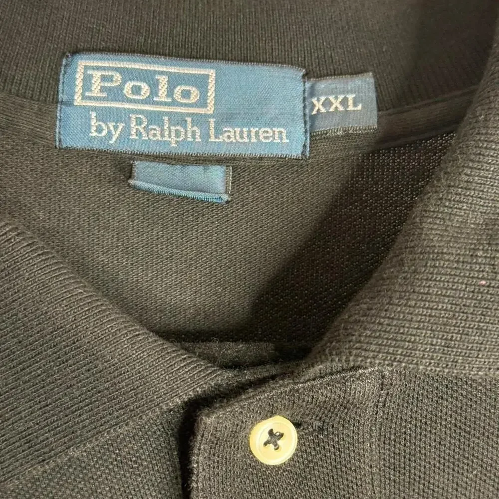 Polo Ralph Lauren Black Long Sleeve Polo‎ Shirt XXL Classic Red Pony Logo